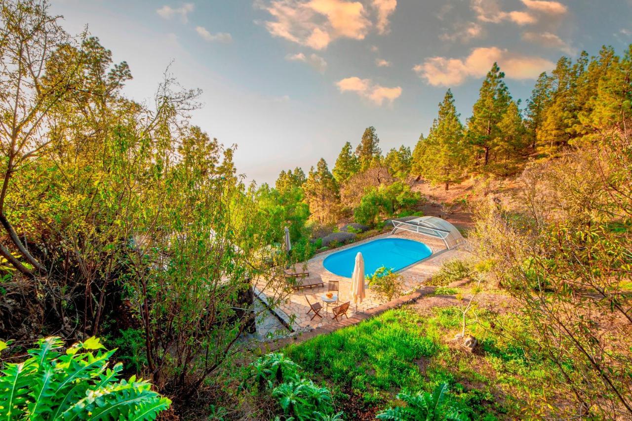 Feriendomizil Finca Tijarafe Mit Beheiztem, Abdeckbarem Pool Exteriör bild