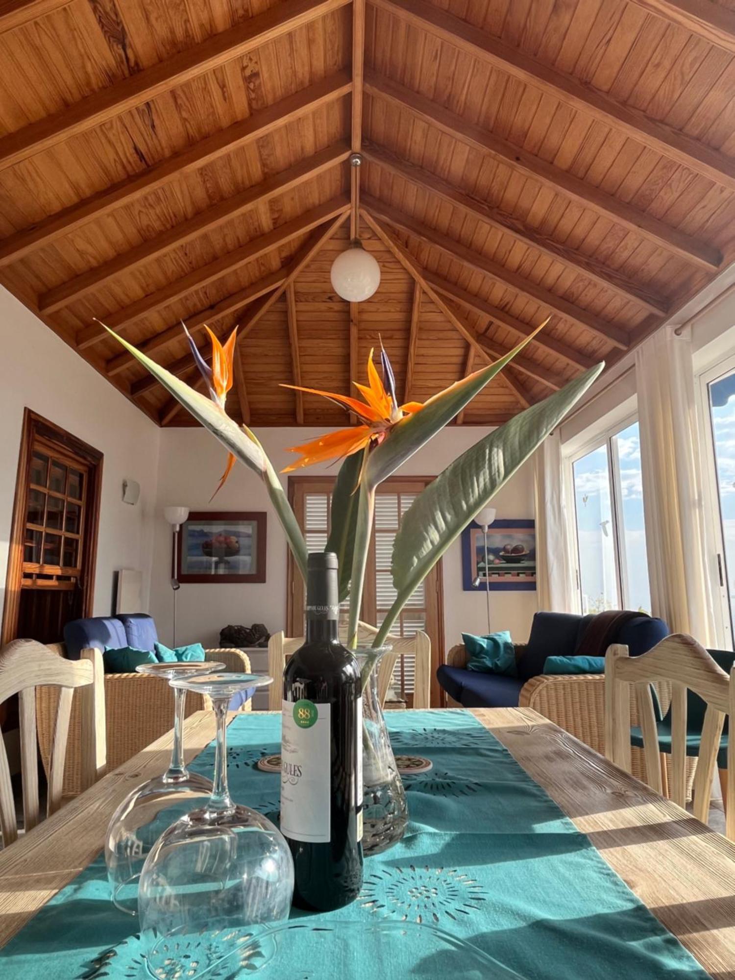 Feriendomizil Finca Tijarafe Mit Beheiztem, Abdeckbarem Pool Exteriör bild