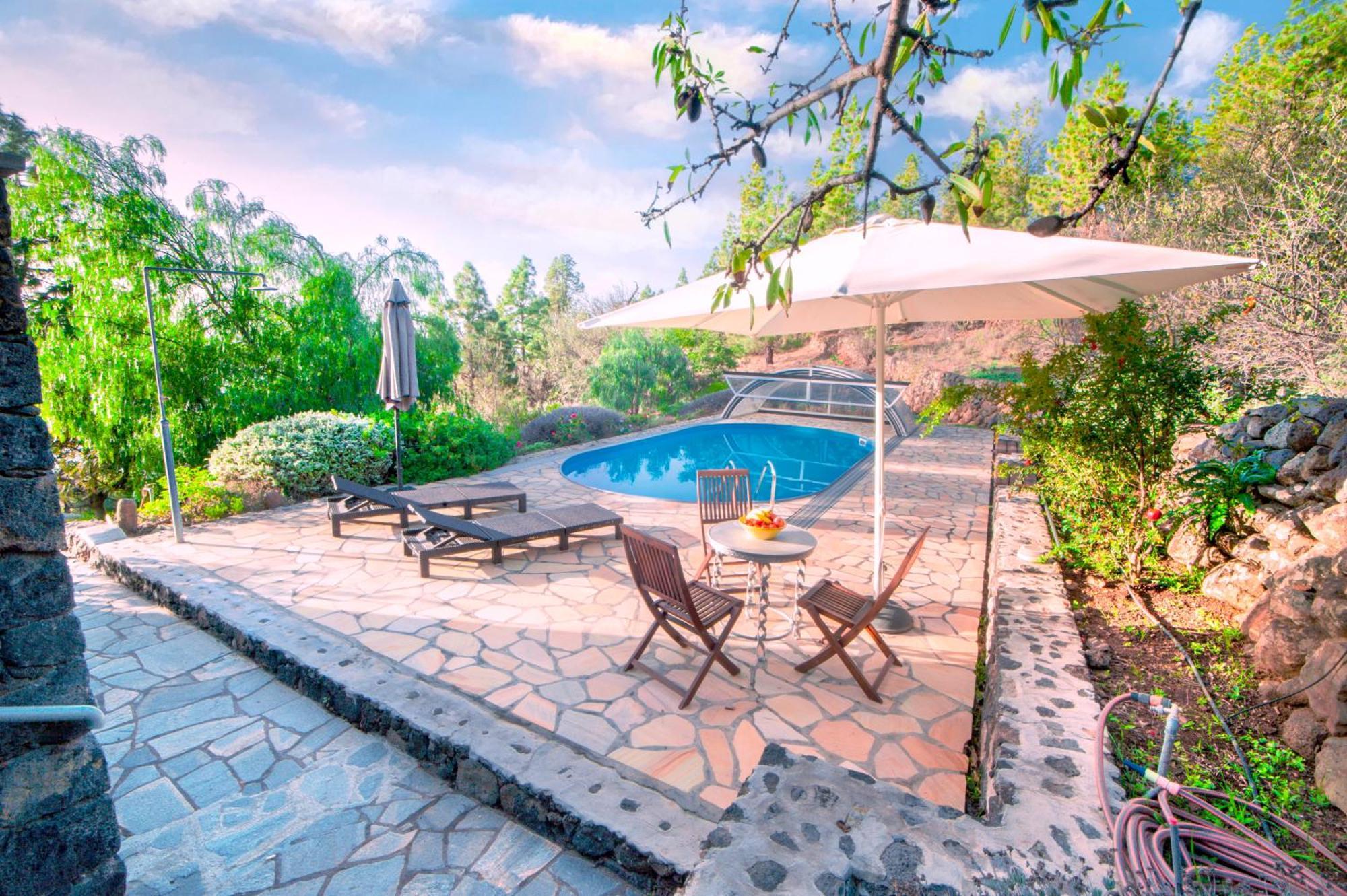 Feriendomizil Finca Tijarafe Mit Beheiztem, Abdeckbarem Pool Exteriör bild